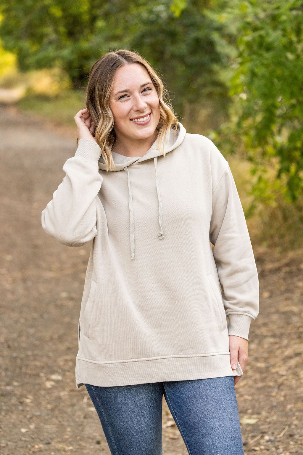 Michelle Mae Vintage Wash Hoodie - Beige