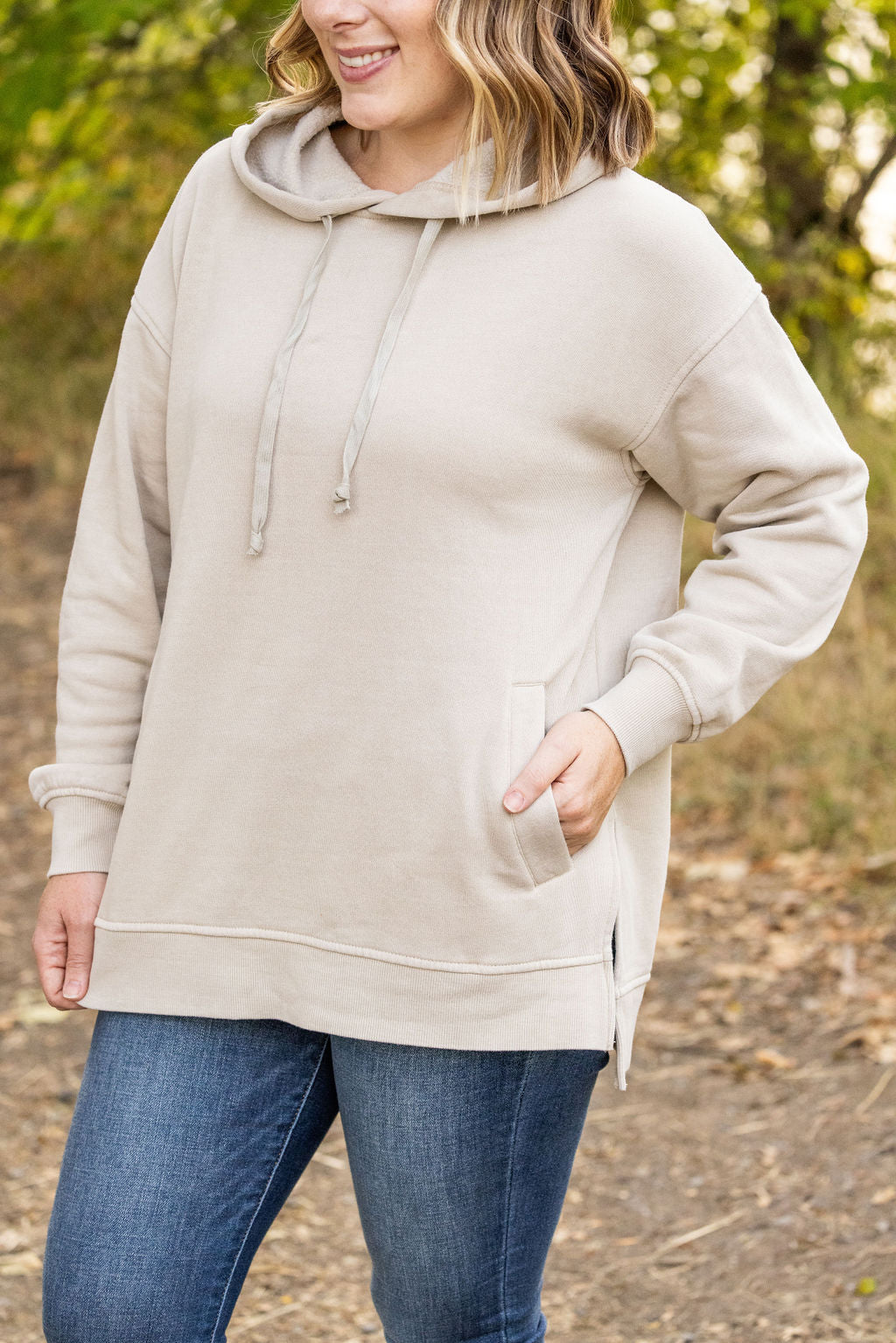 Michelle Mae Vintage Wash Hoodie - Beige