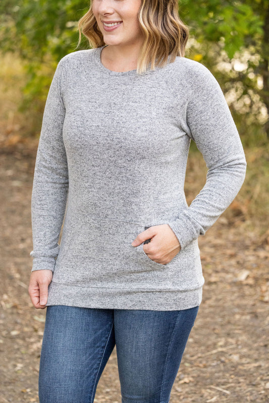 Michelle Mae Hannah Pocket Pullover - Grey