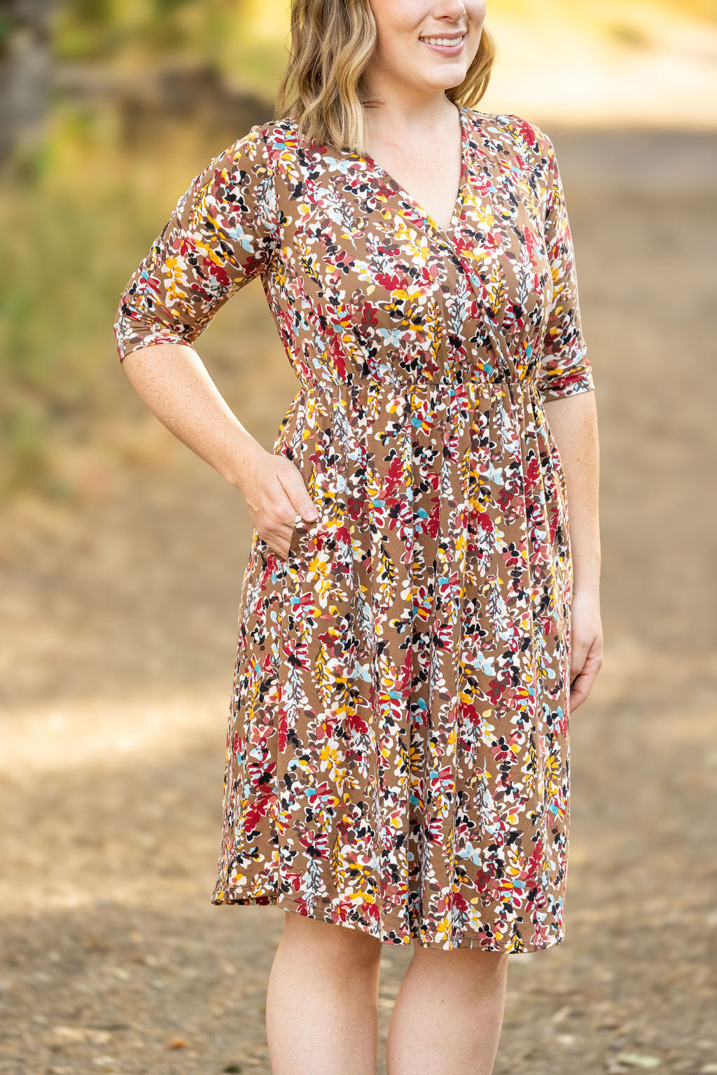 Michelle Mae Taylor Dress - Mocha Floral