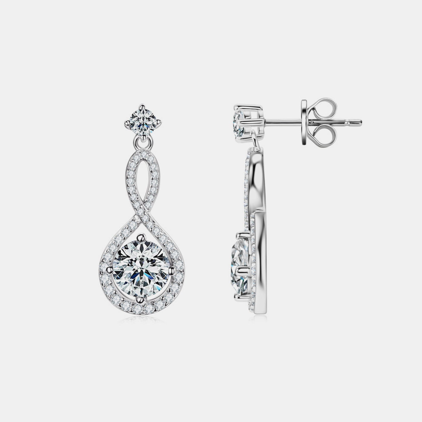 PREORDER- 1 Carat Moissanite 925 Sterling Silver Earrings