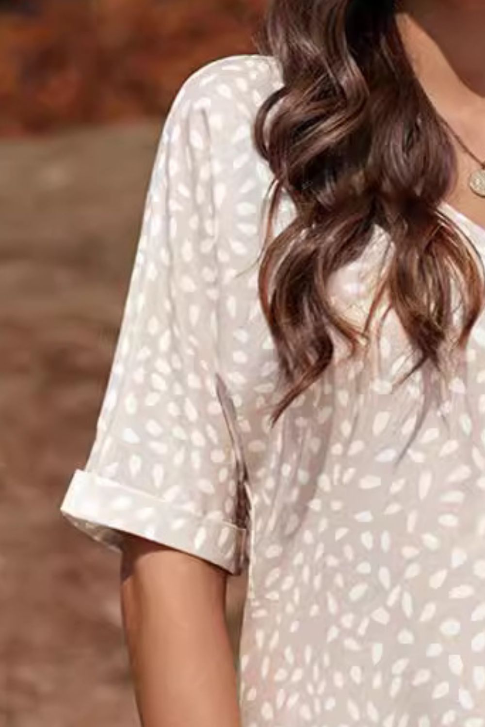 PREORDER- Printed V-Neck Half Sleeve Blouse