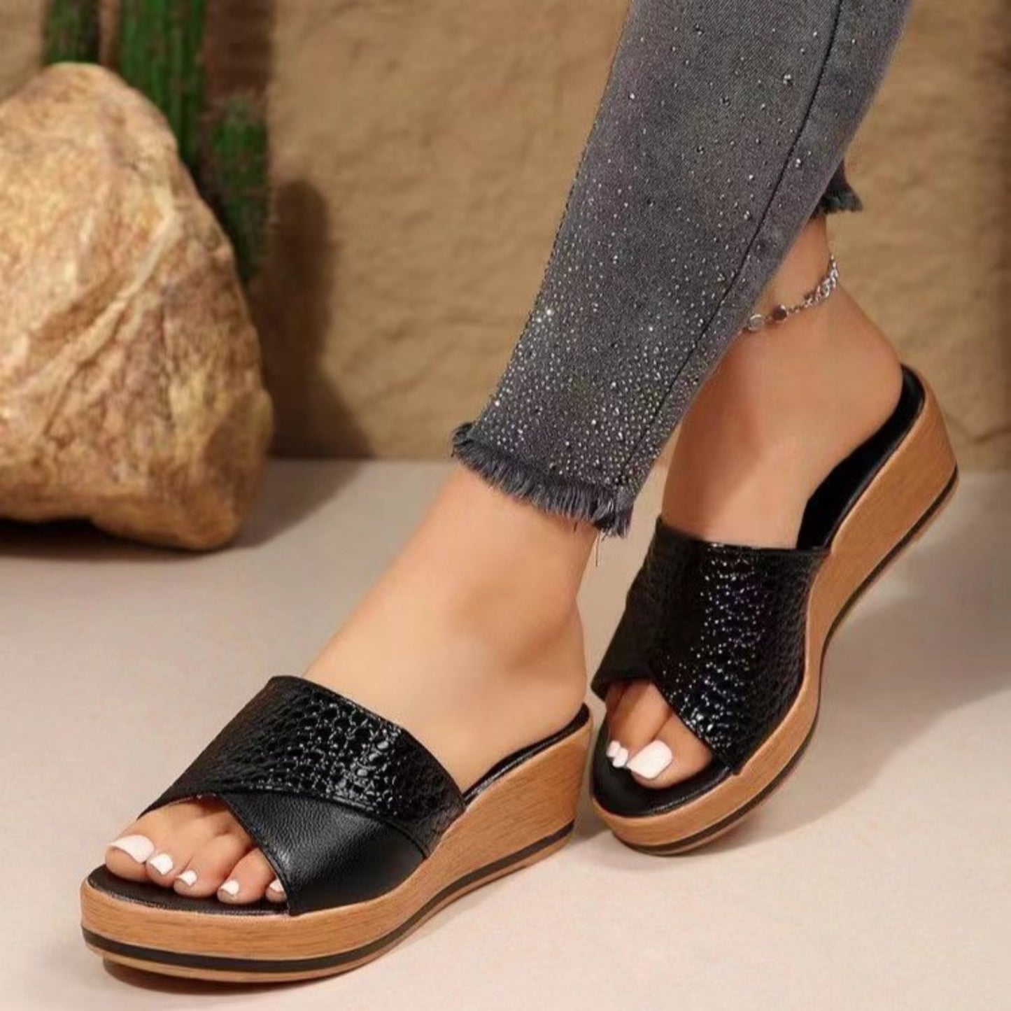 PREORDER- PU Leather Open Toe Sandals