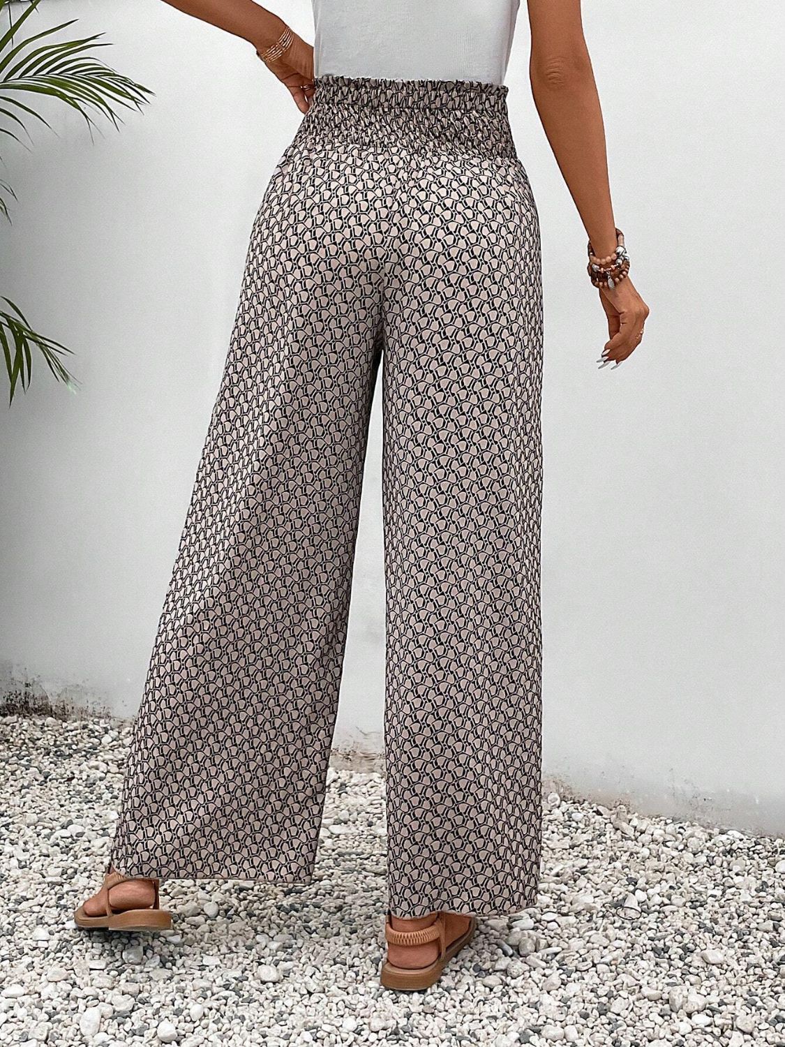 PREORDER- Tied Printed Wide Leg Pants