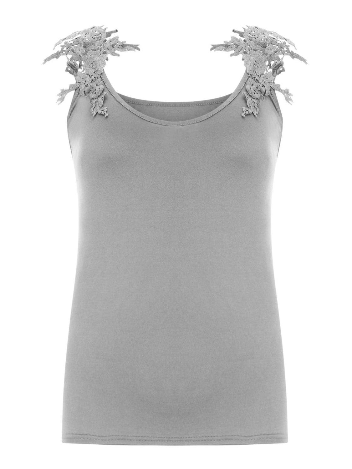 PREORDER- Full Size Lace Detail Scoop Neck Tank