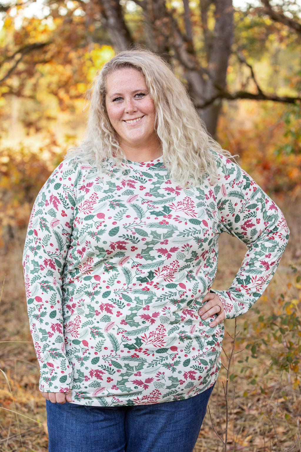 Michelle Mae Blair Long Sleeve Top - Holiday Berry