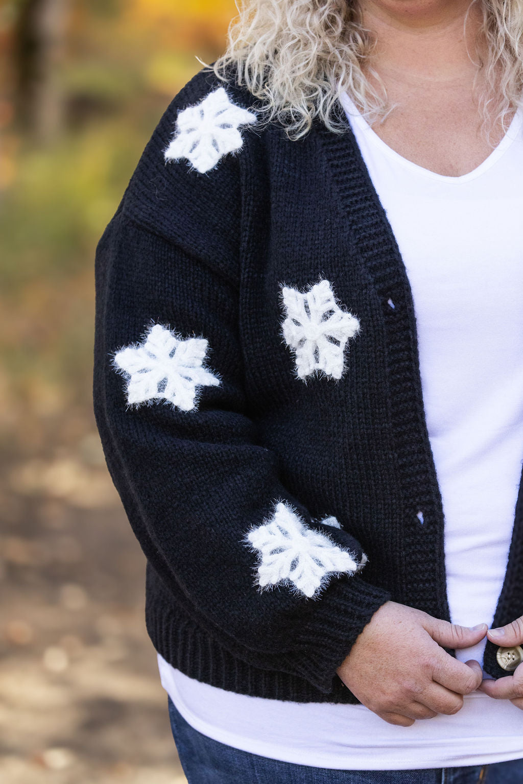 Michelle Mae Snowflake Cardigan - Black