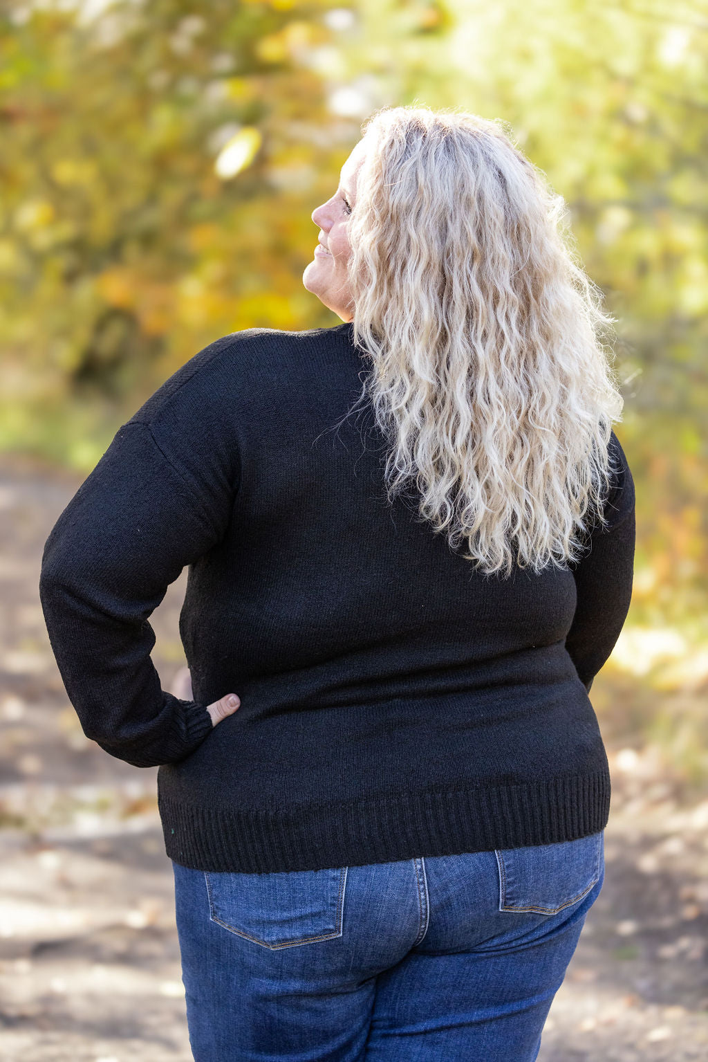 Michelle Mae Holly Jolly Sweater - Gold + Silver Trees