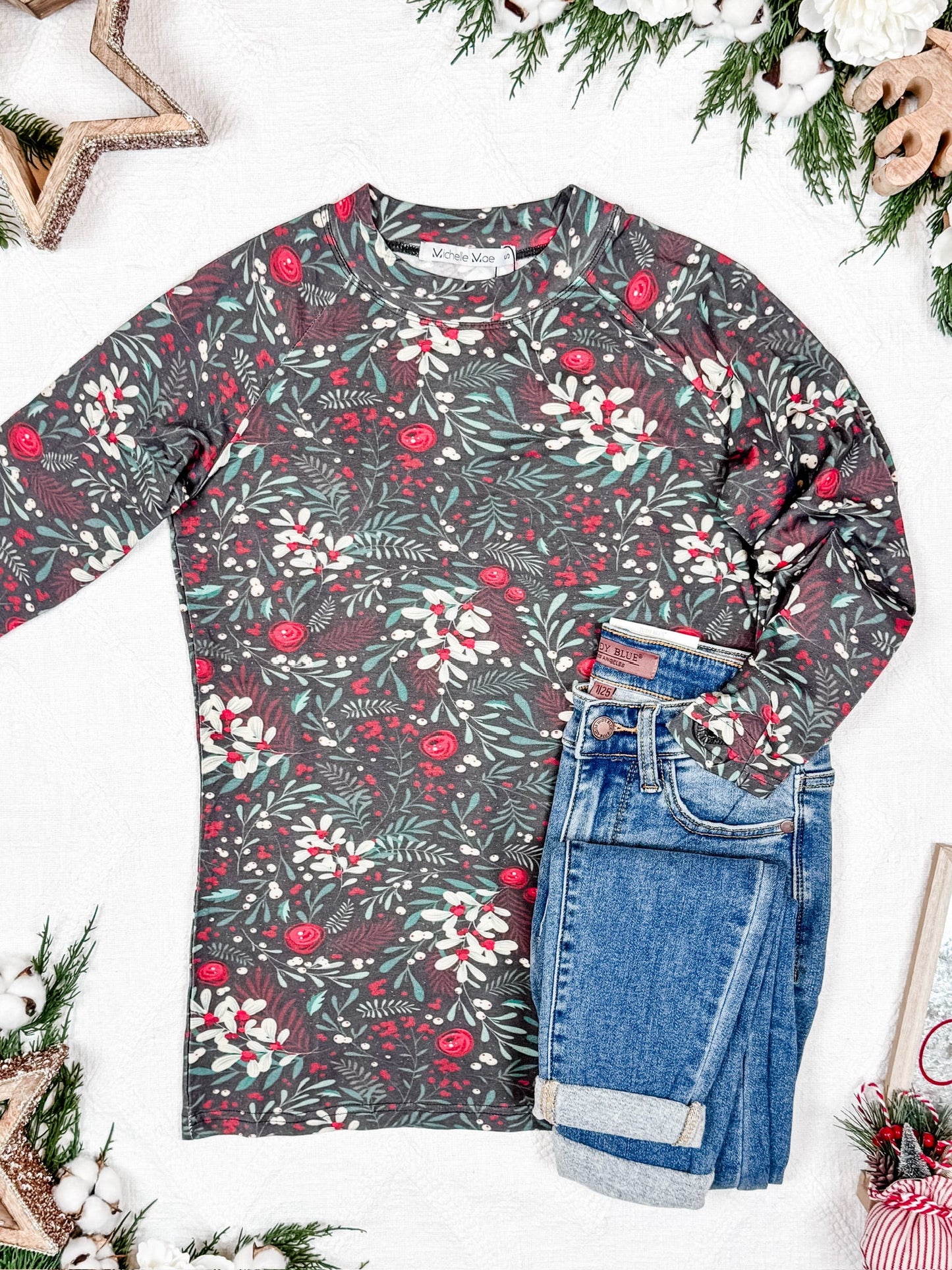 Michelle Mae Blair Long Sleeve Top - Evergreen Christmas