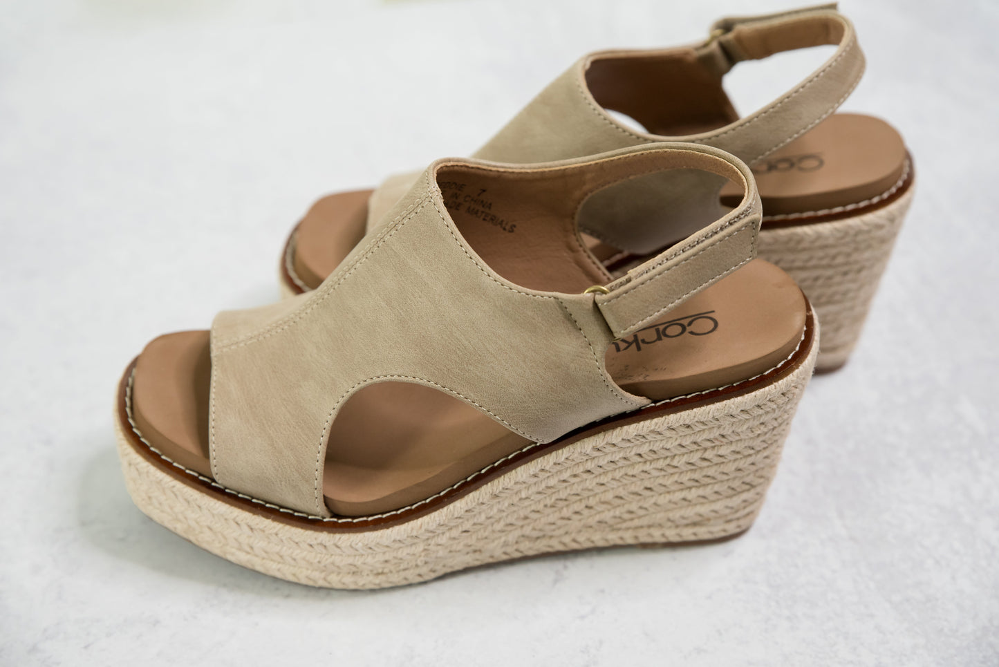 Corky’s Freddie Wedges in Taupe