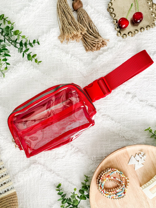 Clear Bag - Red  | Women's Crossbody Bag