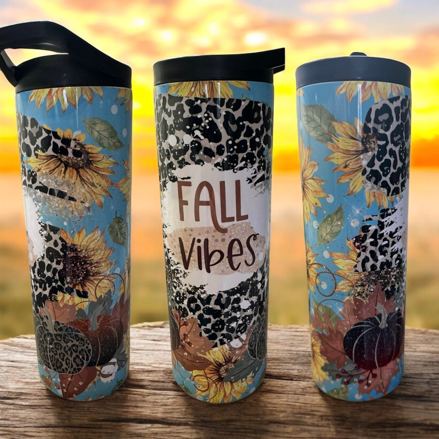 FLORAL FALL VIBES Flip Top Tumbler