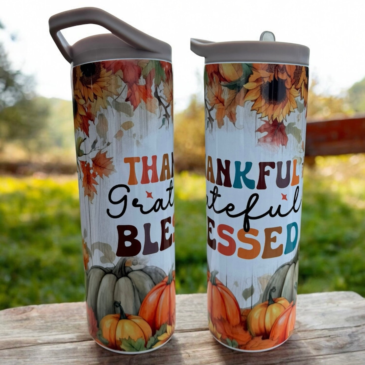 THANKFUL Flip Top Tumbler