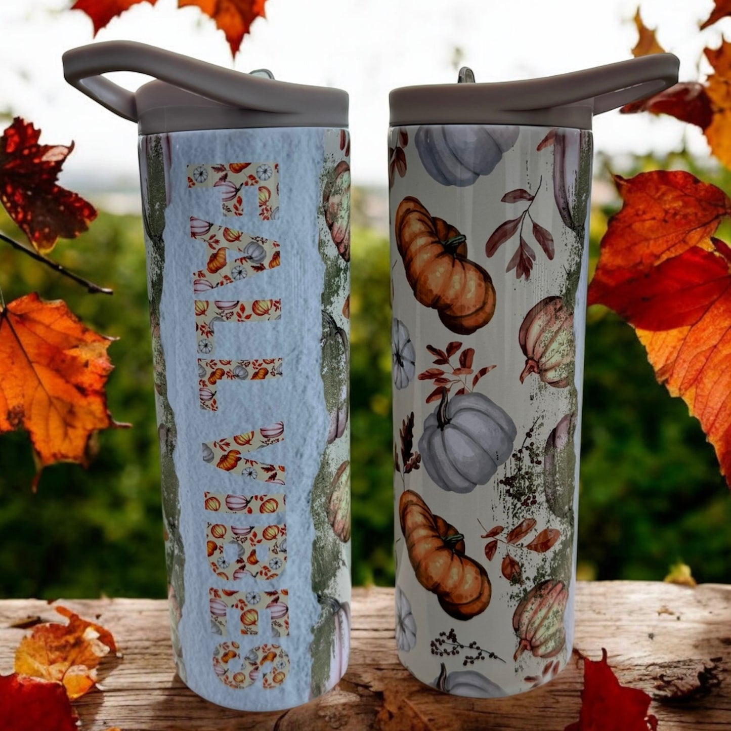 PUMPKIN FALL VIBES Flip Top Tumbler