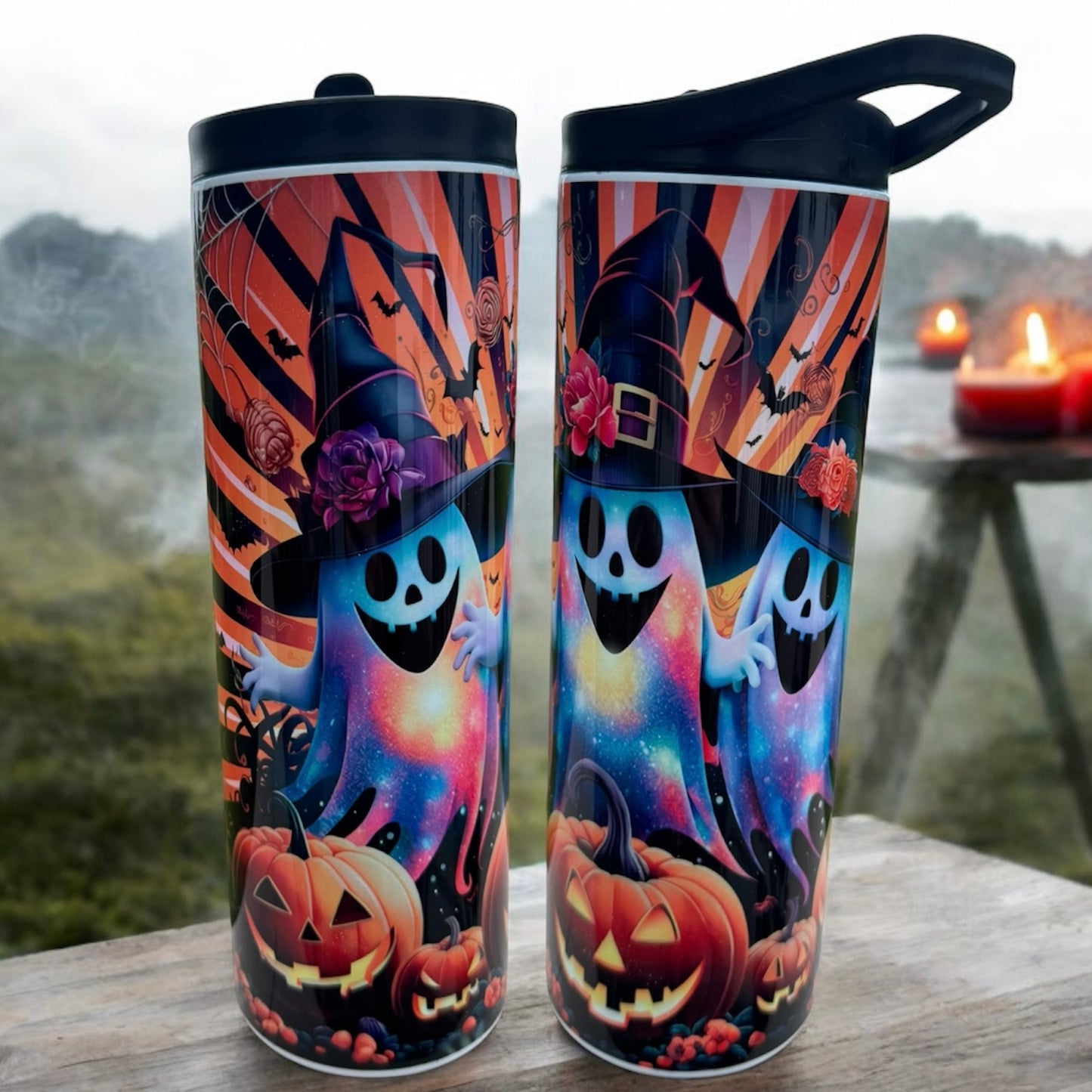 HAPPY GHOST Flip Top Tumbler