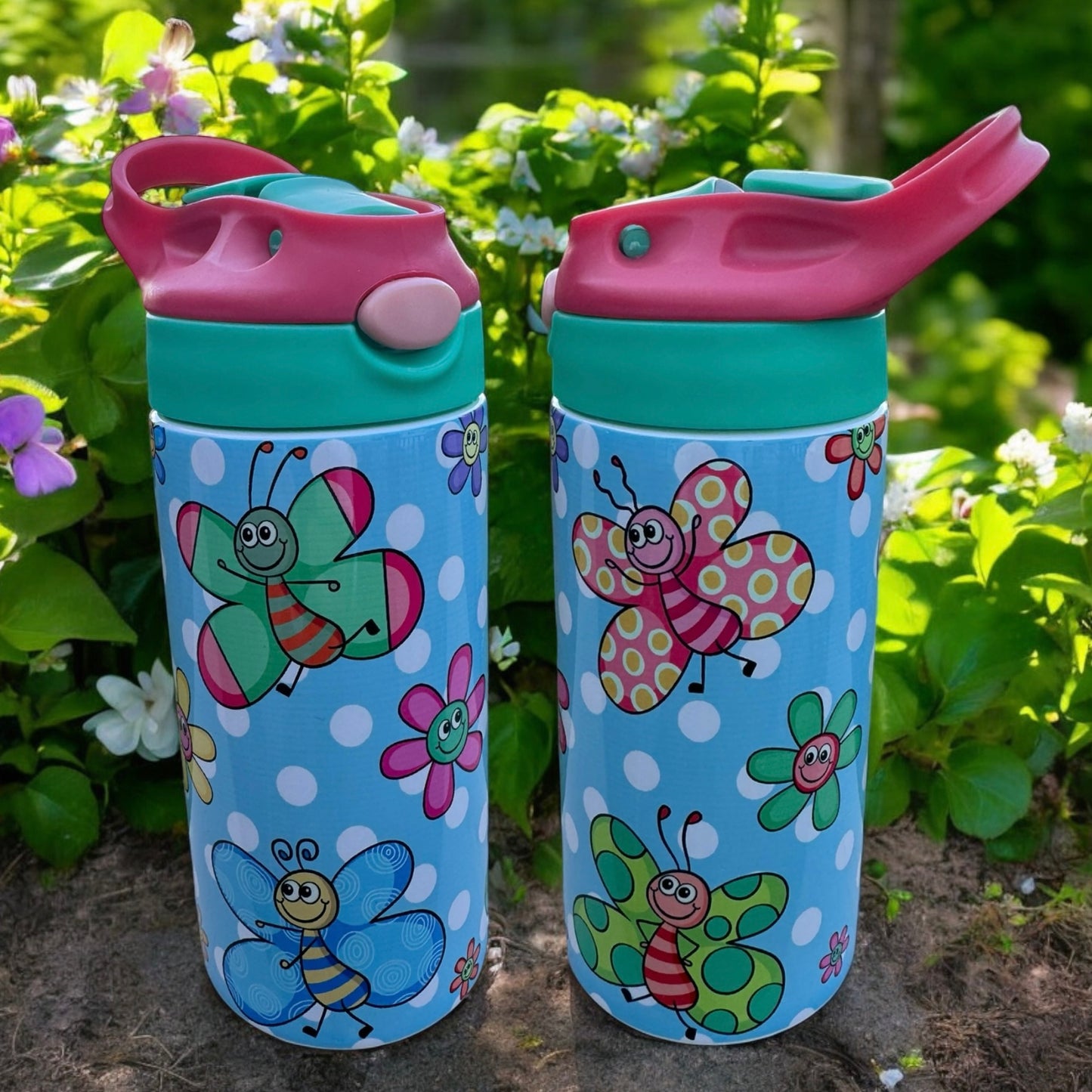 BUTTERFLY DOT Kids Flip Top Tumbler