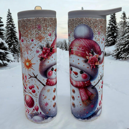 SNOWMAN Flip Top Tumbler