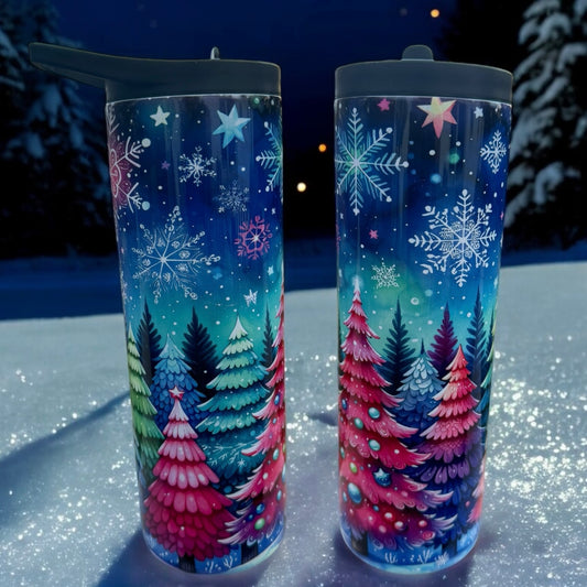 COLORFUL TREES Flip Top Tumbler