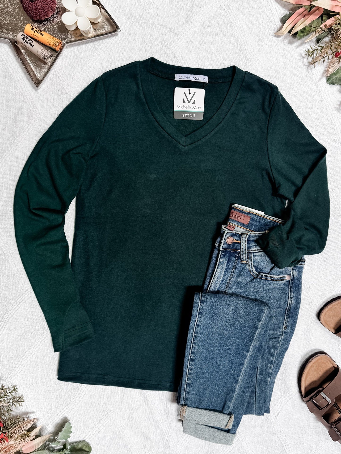 Michelle Mae Leah Long Sleeve Top - Evergreen