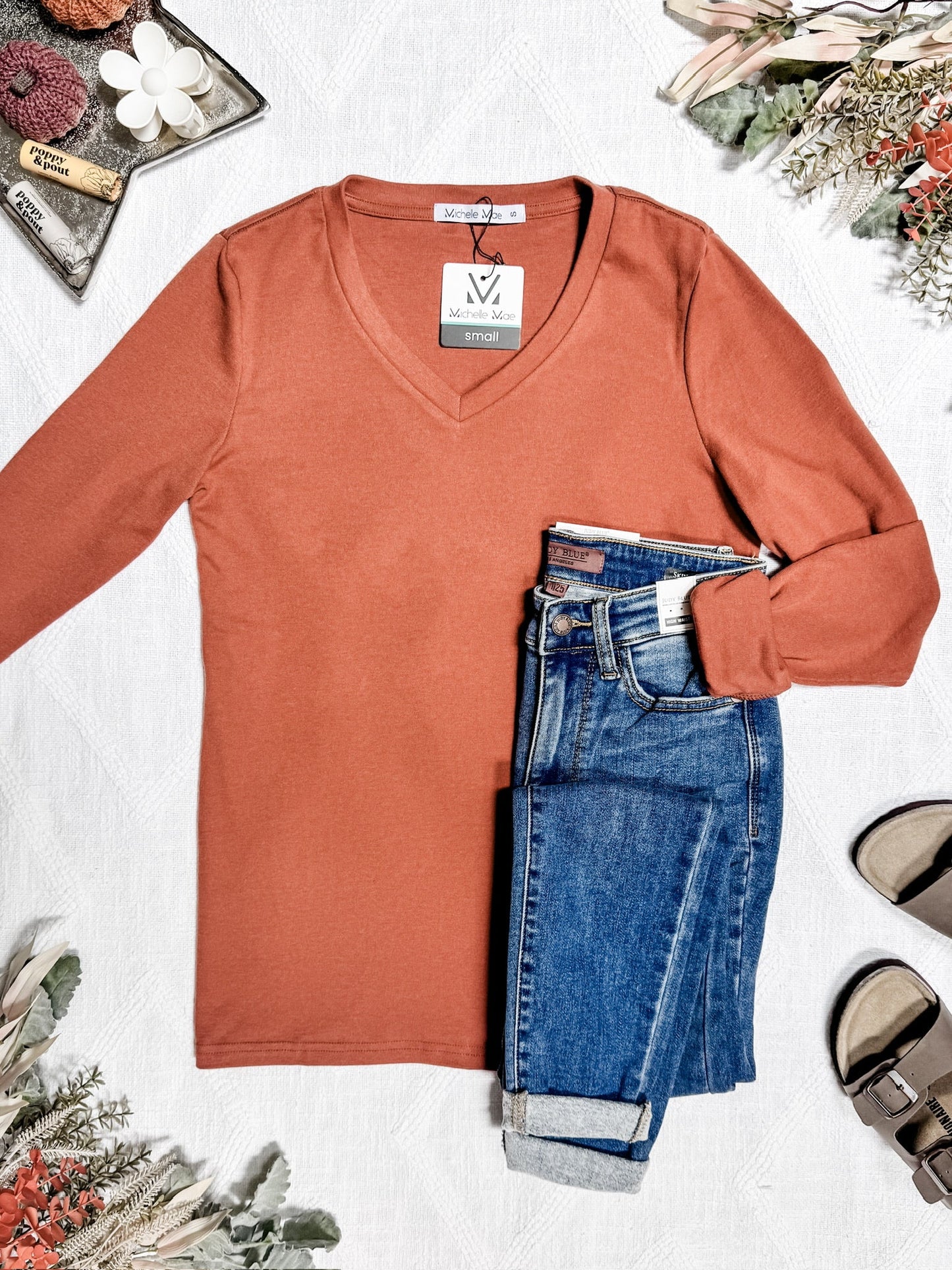 Michelle Mae Leah Long Sleeve Top - Pumpkin