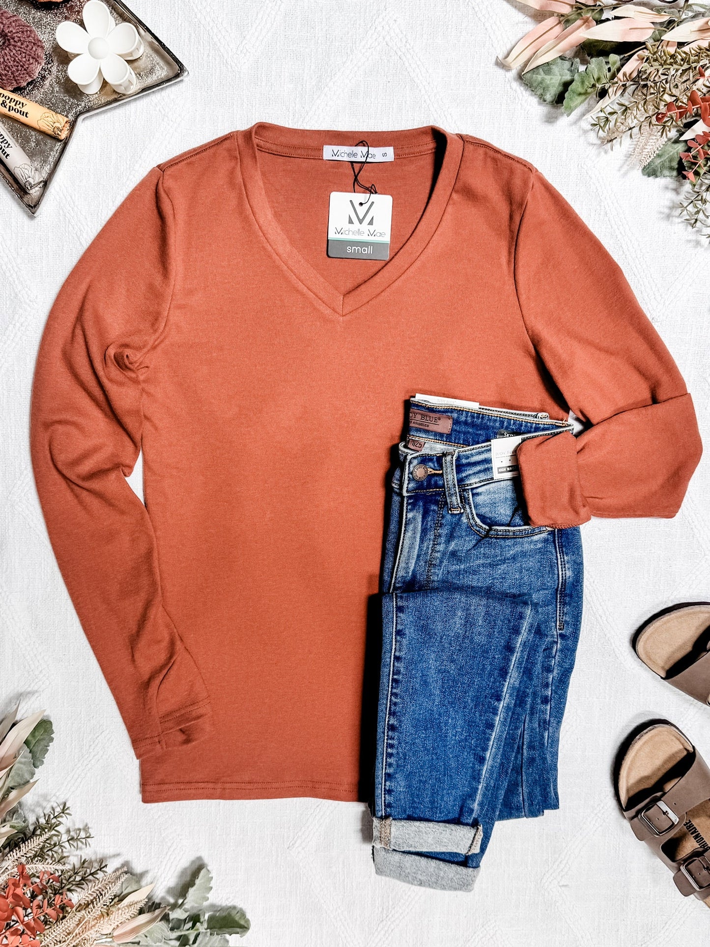 Michelle Mae Leah Long Sleeve Top - Pumpkin