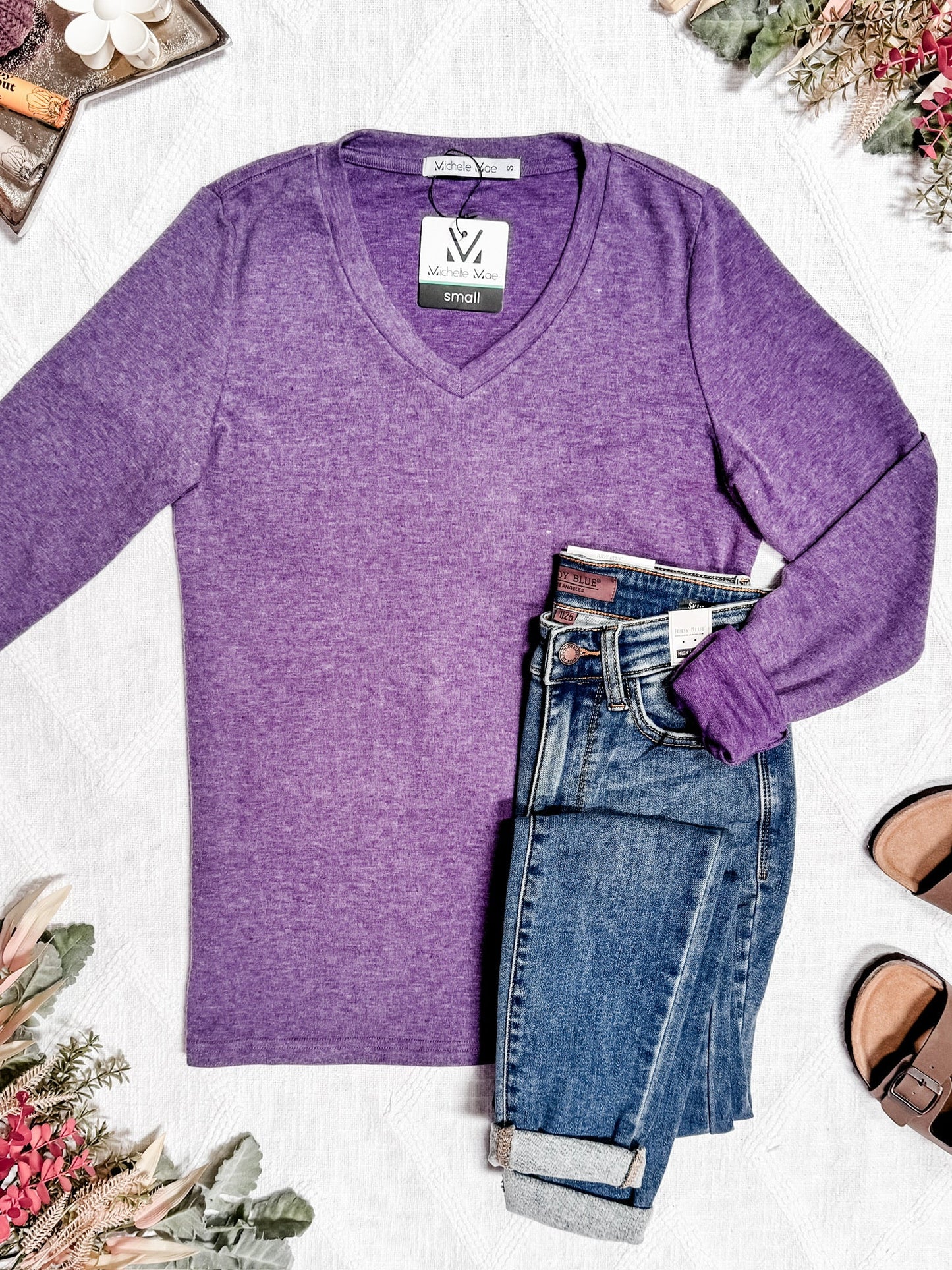 Michelle Mae Leah Long Sleeve Top - Purple