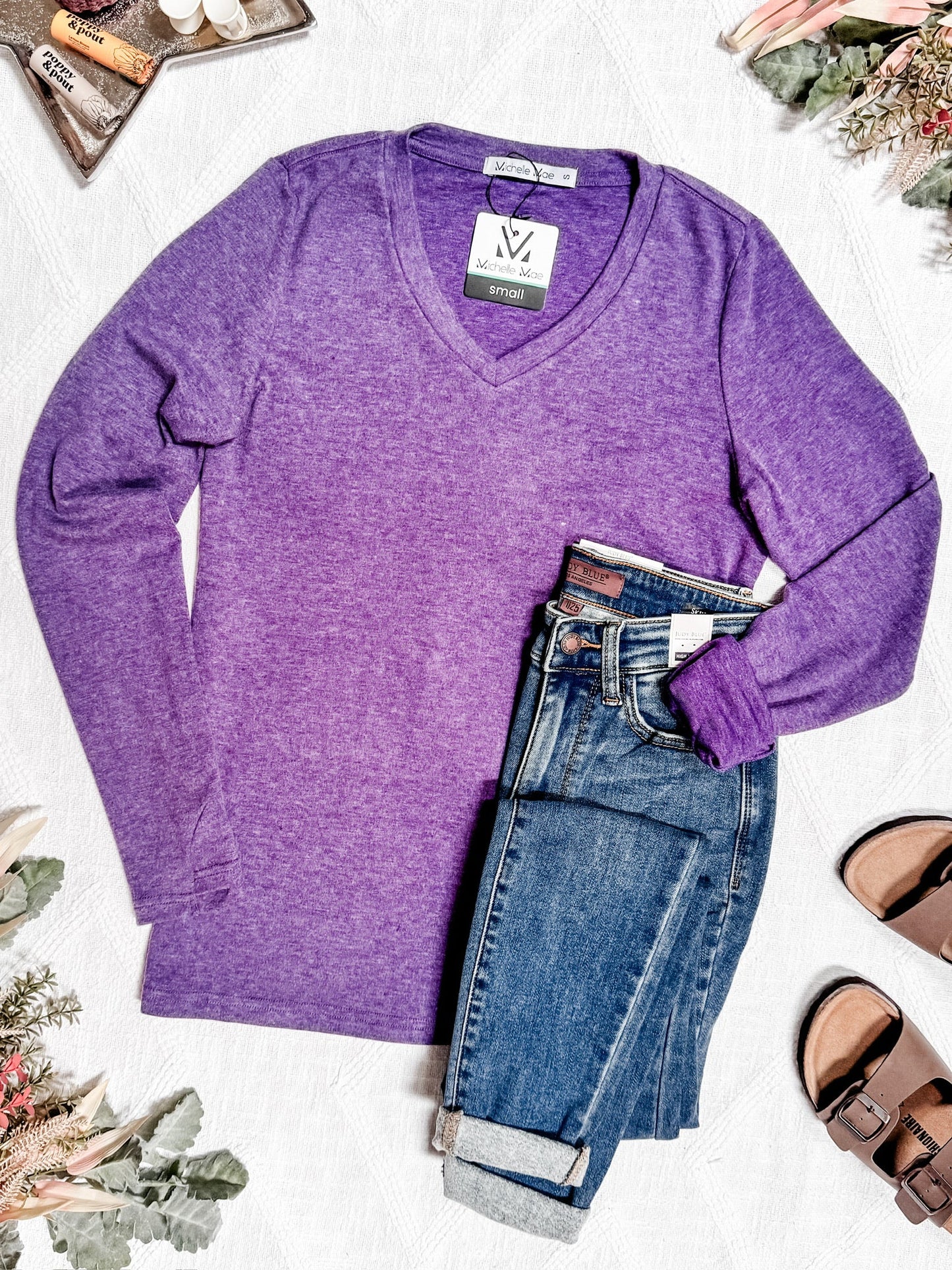 Michelle Mae Leah Long Sleeve Top - Purple