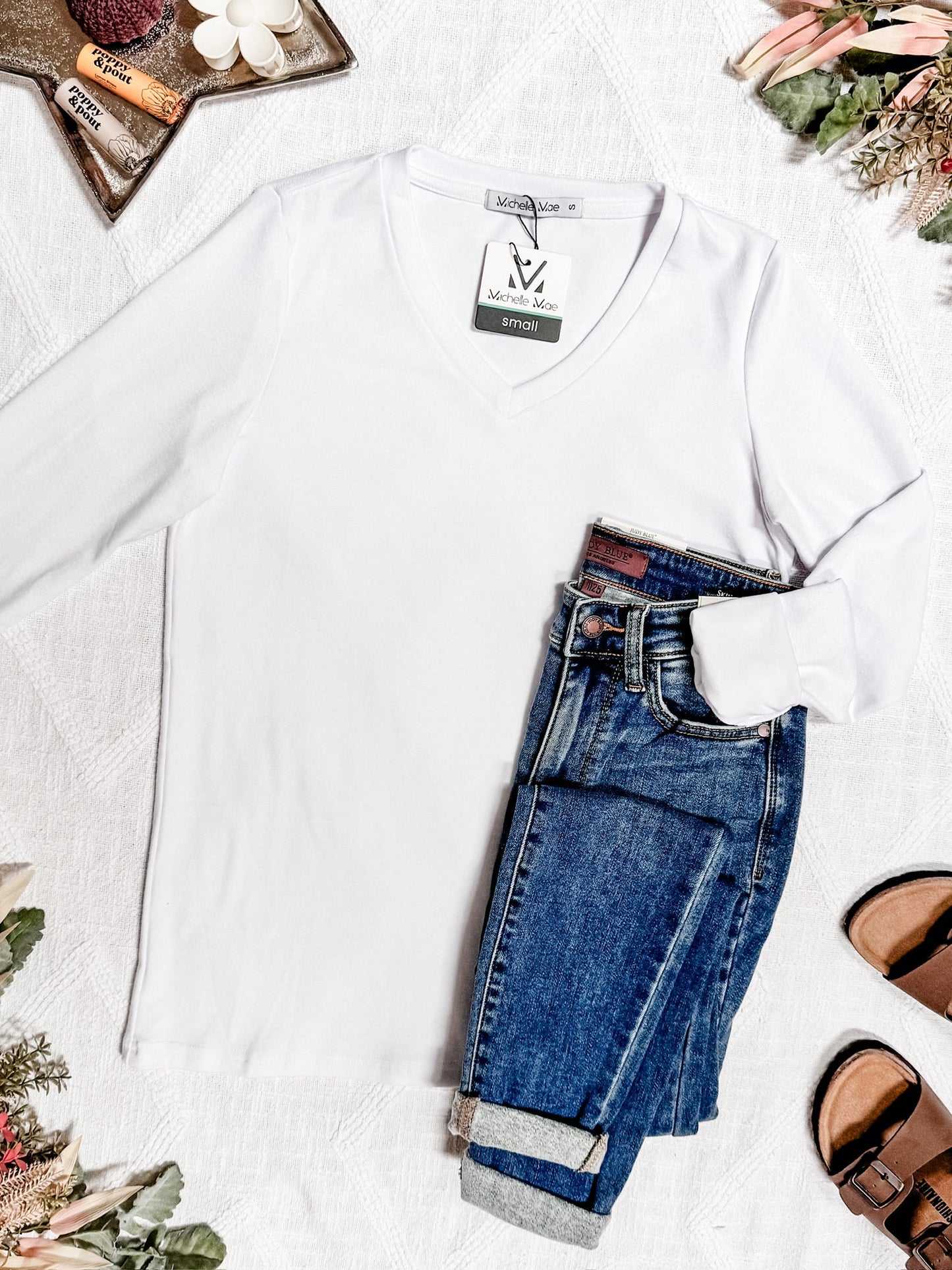 Michelle Mae Leah Long Sleeve Top - White