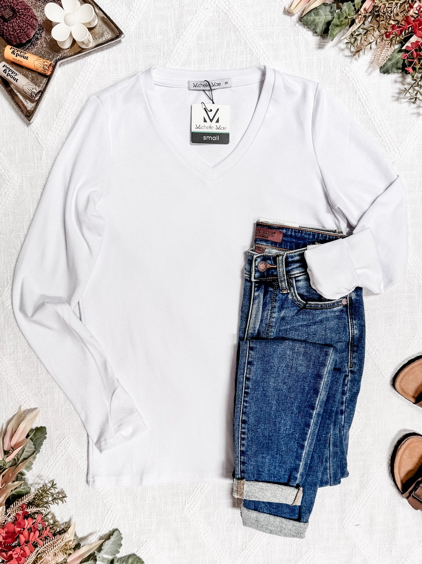 Michelle Mae Leah Long Sleeve Top - White