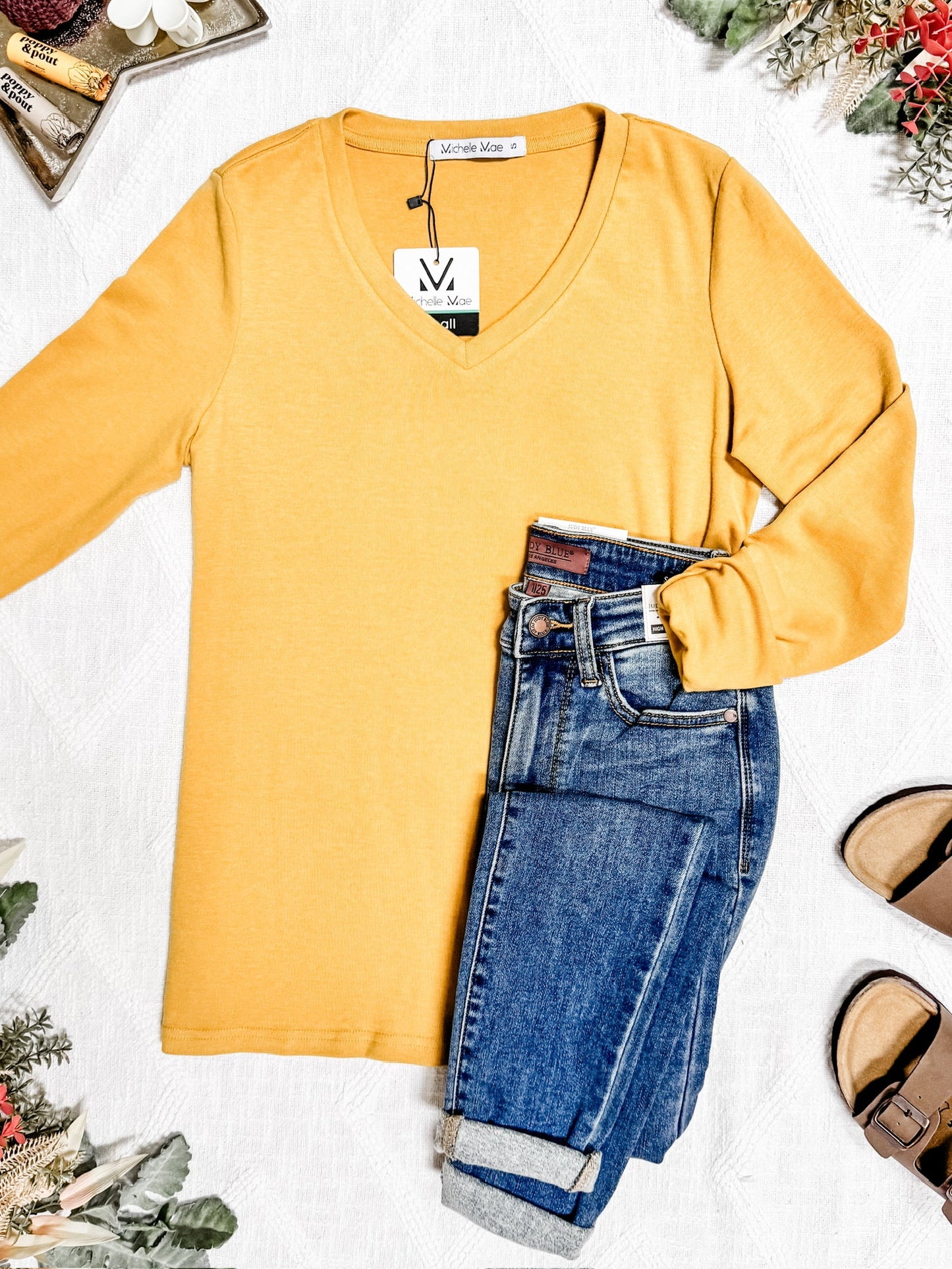 Michelle Mae Leah Long Sleeve Top - Mustard