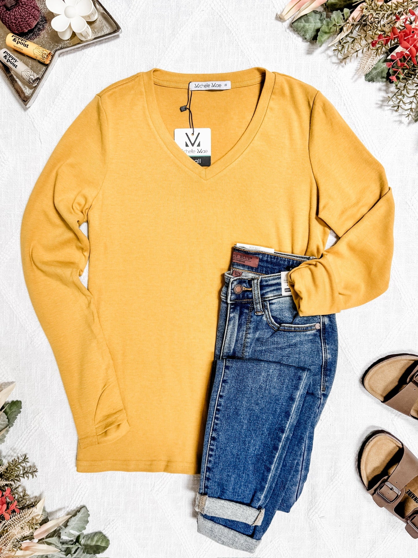 Michelle Mae Leah Long Sleeve Top - Mustard