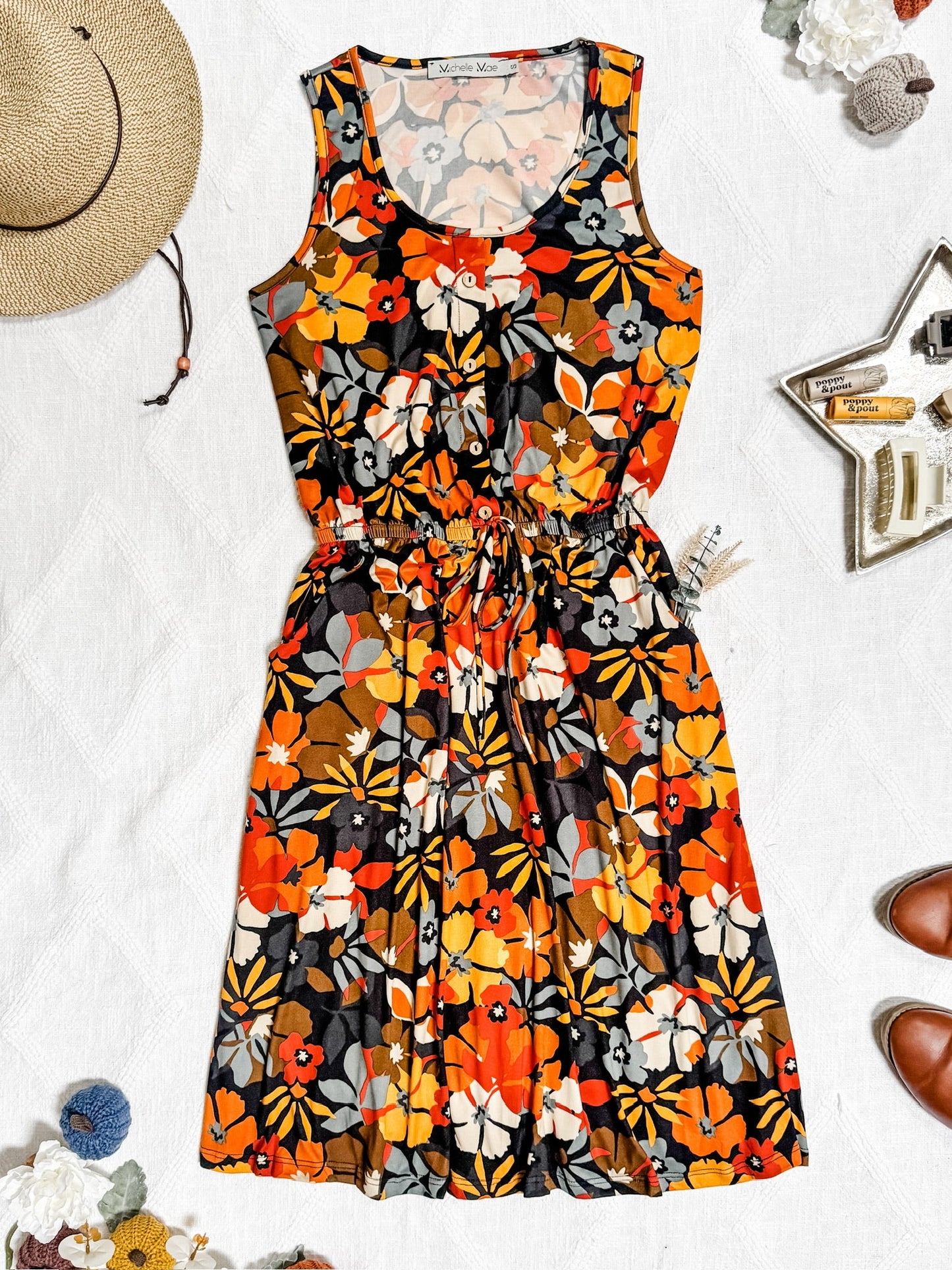 Michelle Mae Sadie Dress - Fall Floral Mix