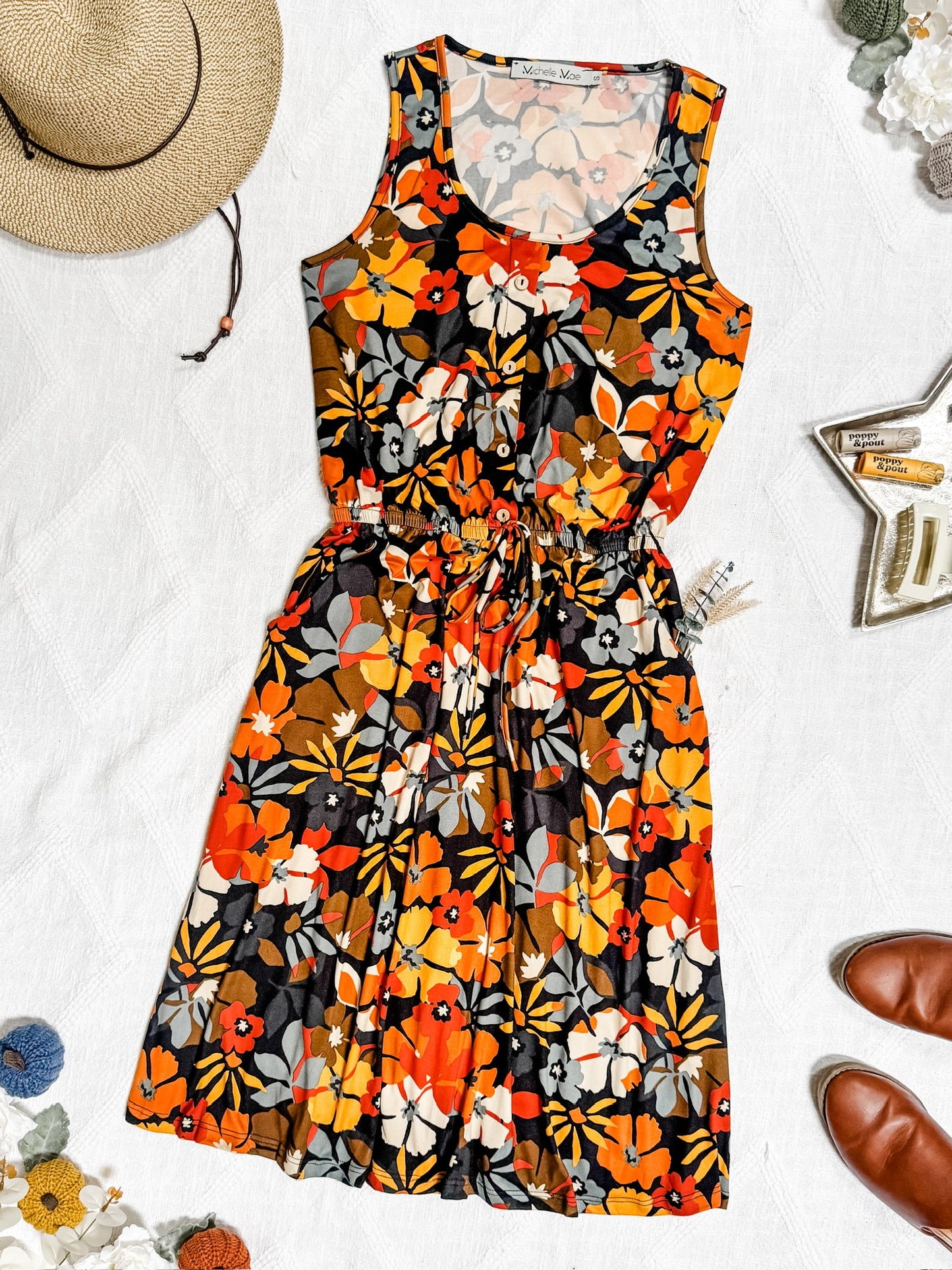 Michelle Mae Sadie Dress - Fall Floral Mix