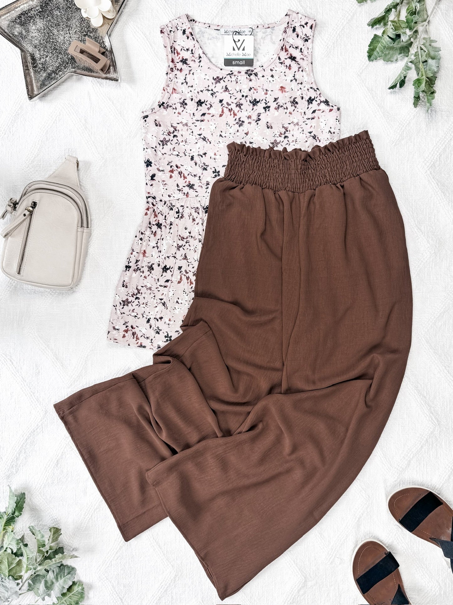 Michelle Mae Presley Palazzo Pants - Coffee | Women's Wide-Leg Pants