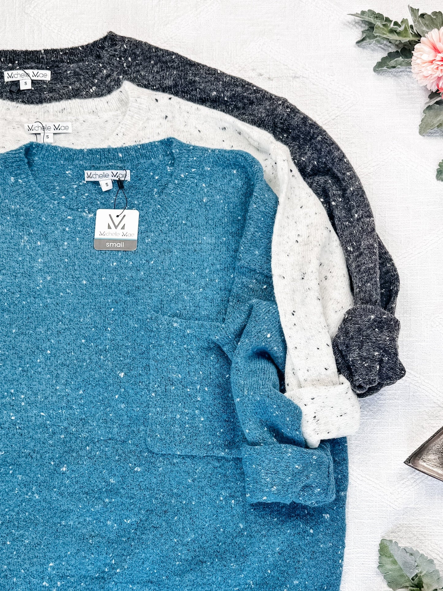 Michelle Mae Confetti Sweater - Blue