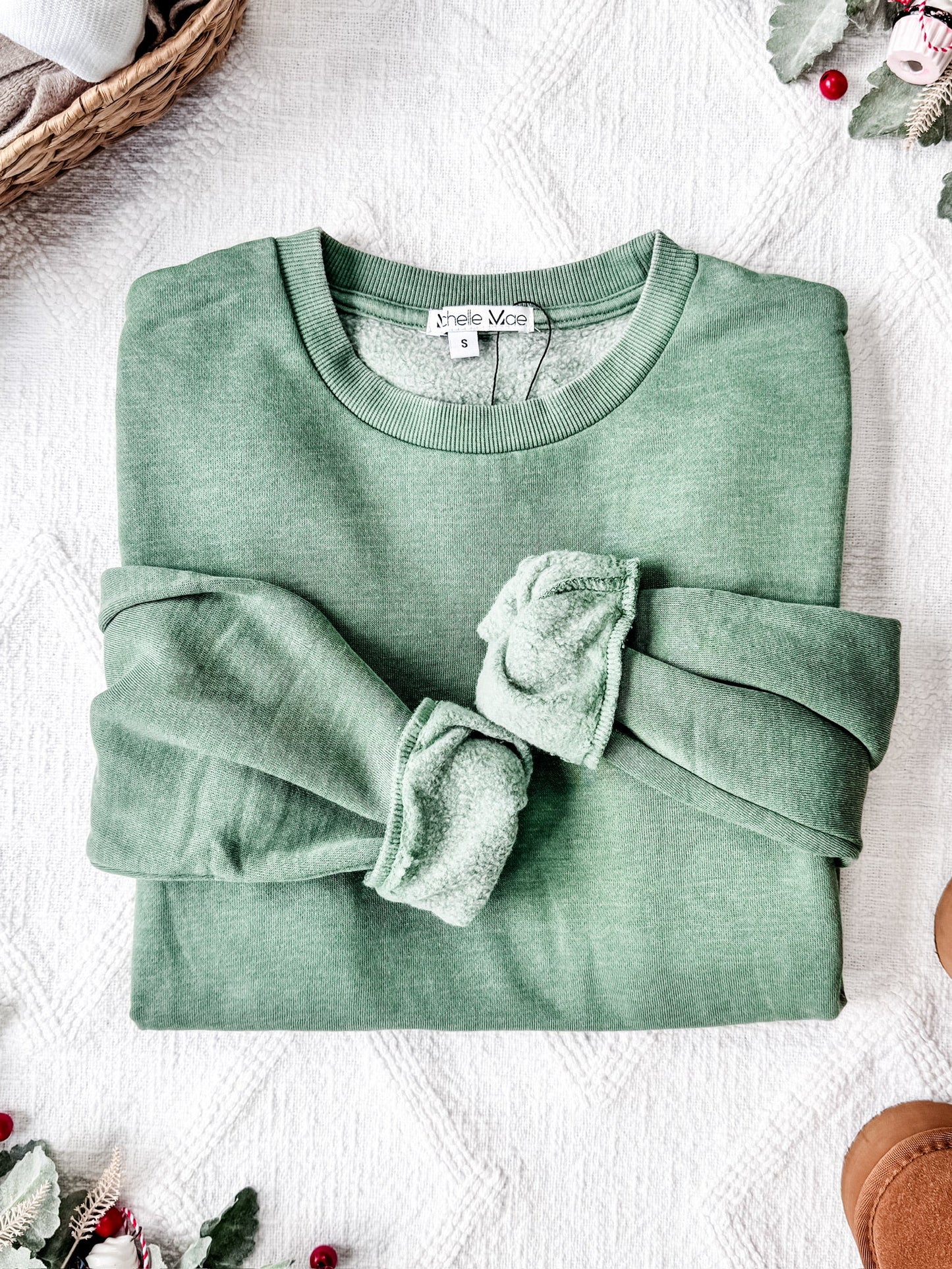 Michelle Mae Vintage Wash Pullover - Sage