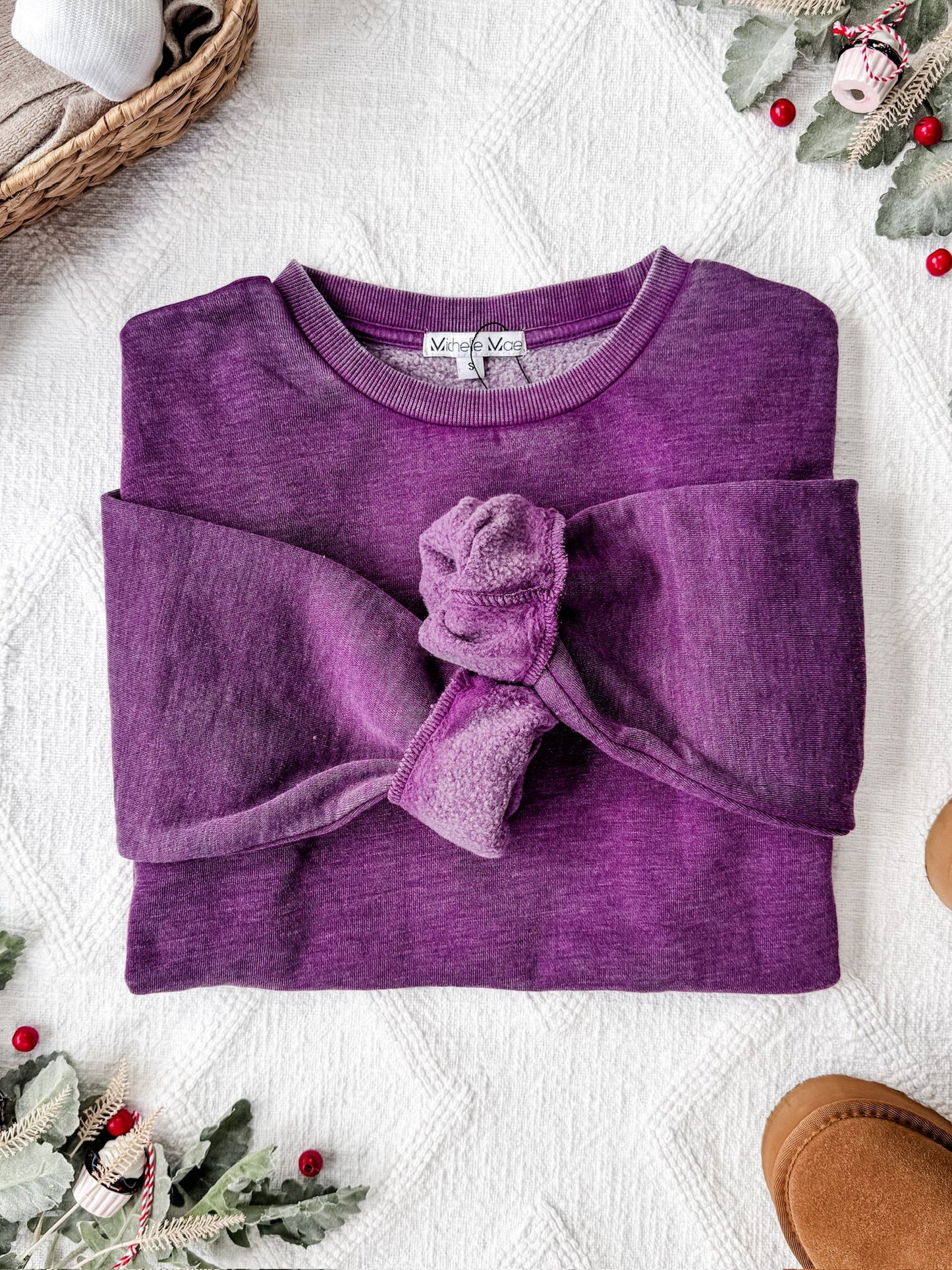 Michelle Mae Vintage Wash Pullover - Purple