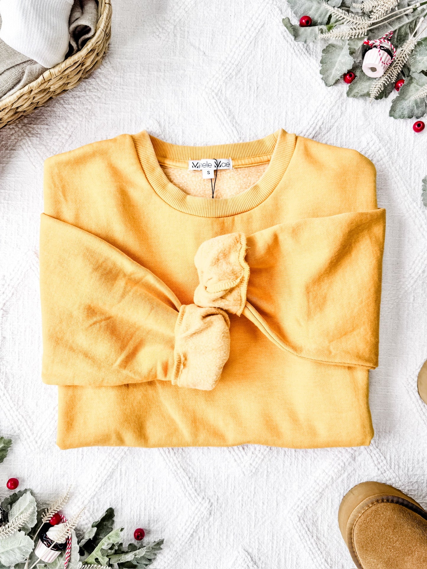 Michelle Mae Vintage Wash Pullover - Mustard