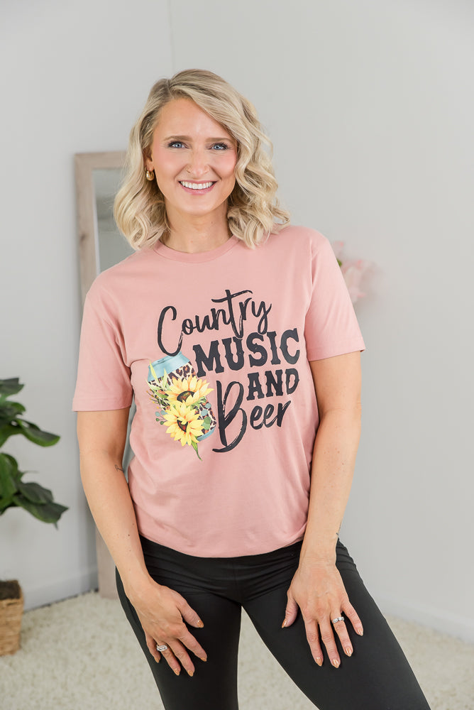 Country Music & Beer Graphic Tee