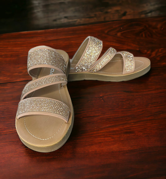 SODA Rhinestone Strap Sandal