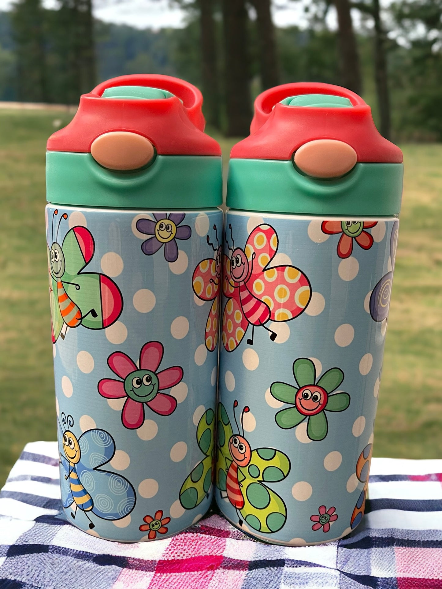 BUTTERFLY DOTS Kids Flip Top Tumbler