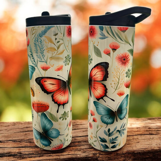 BUTTERFLY FLORAL Flip Top Tumbler