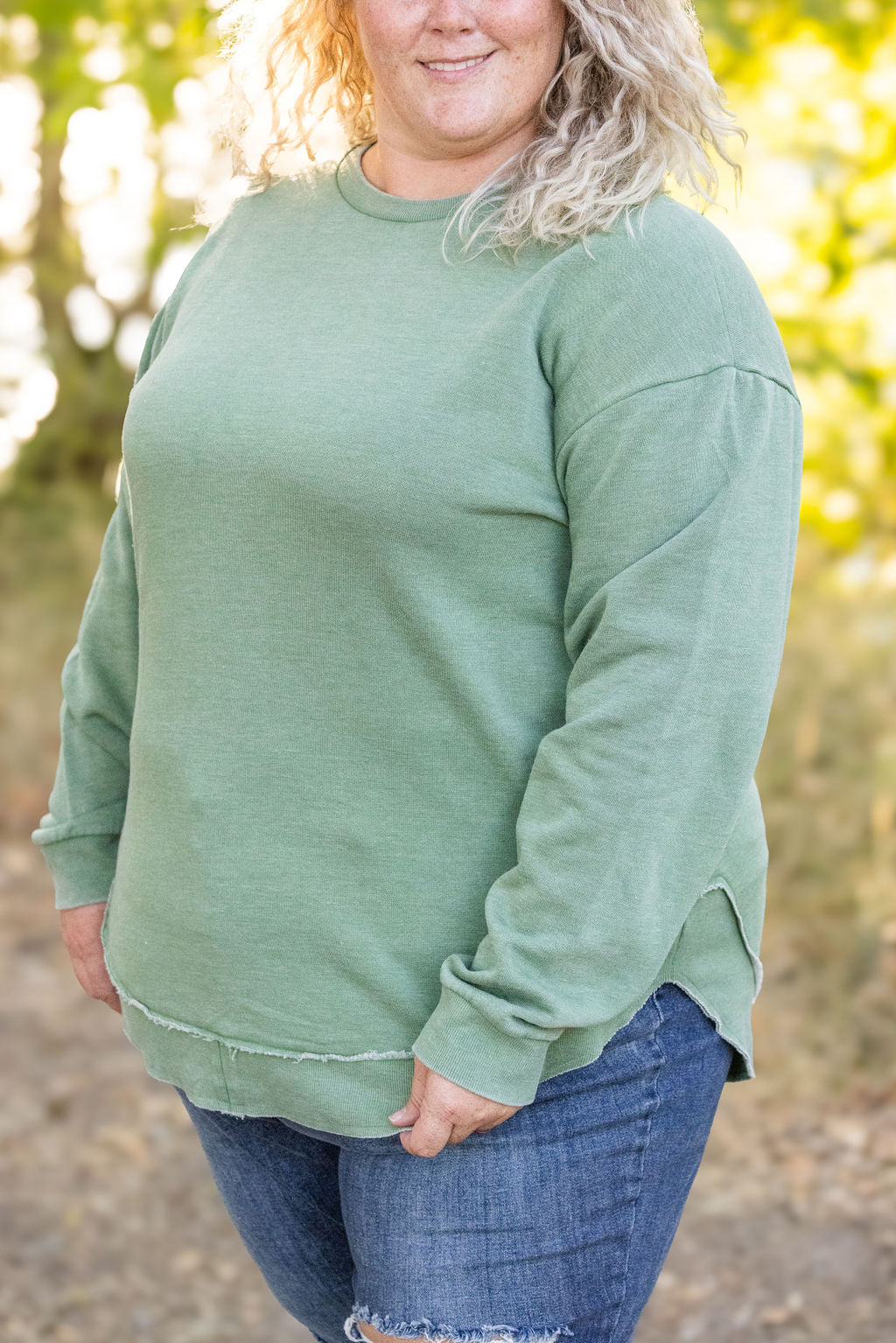 Michelle Mae Vintage Wash Pullover - Sage