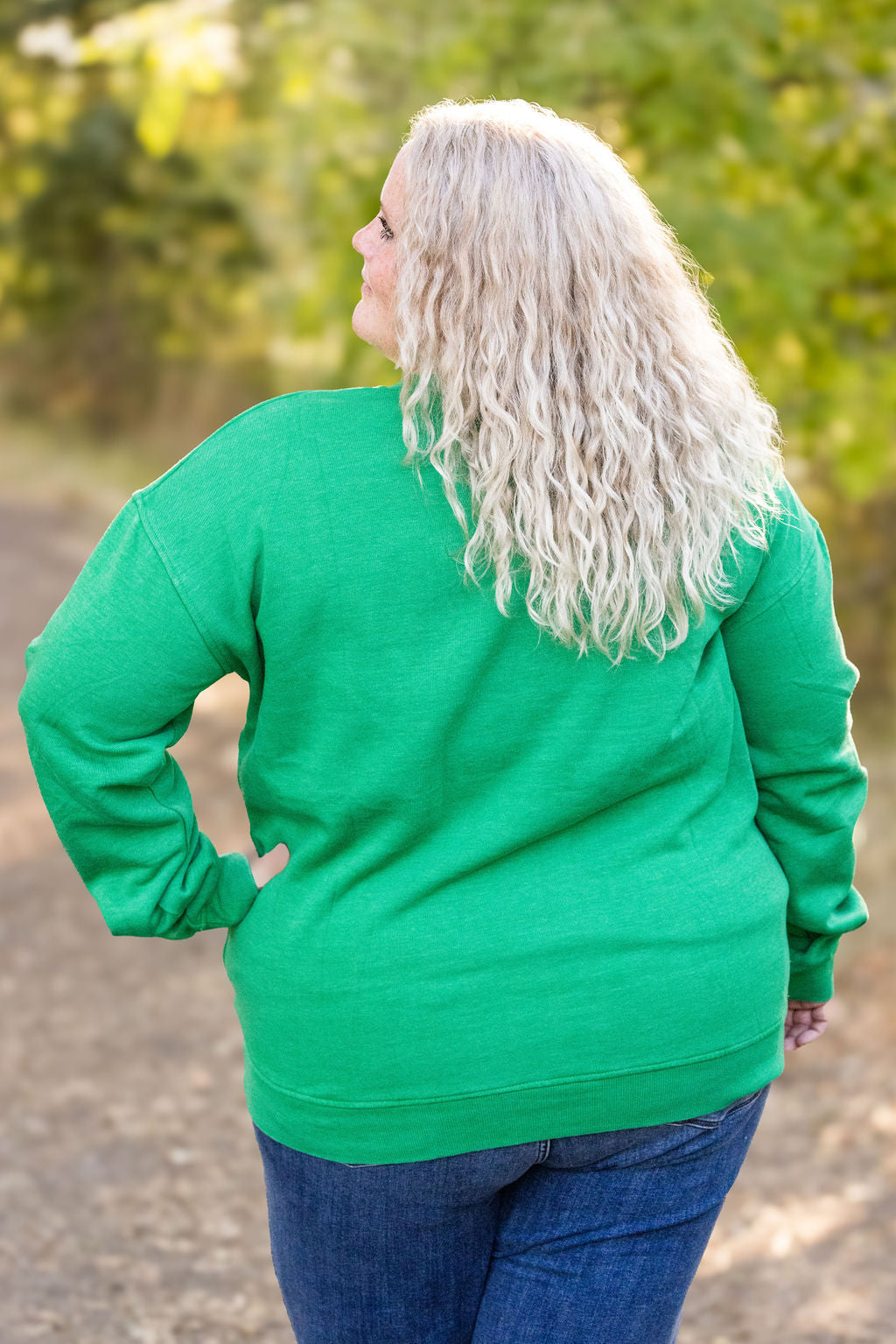 Michelle Mae Vintage Wash Pocket Pullover - Green