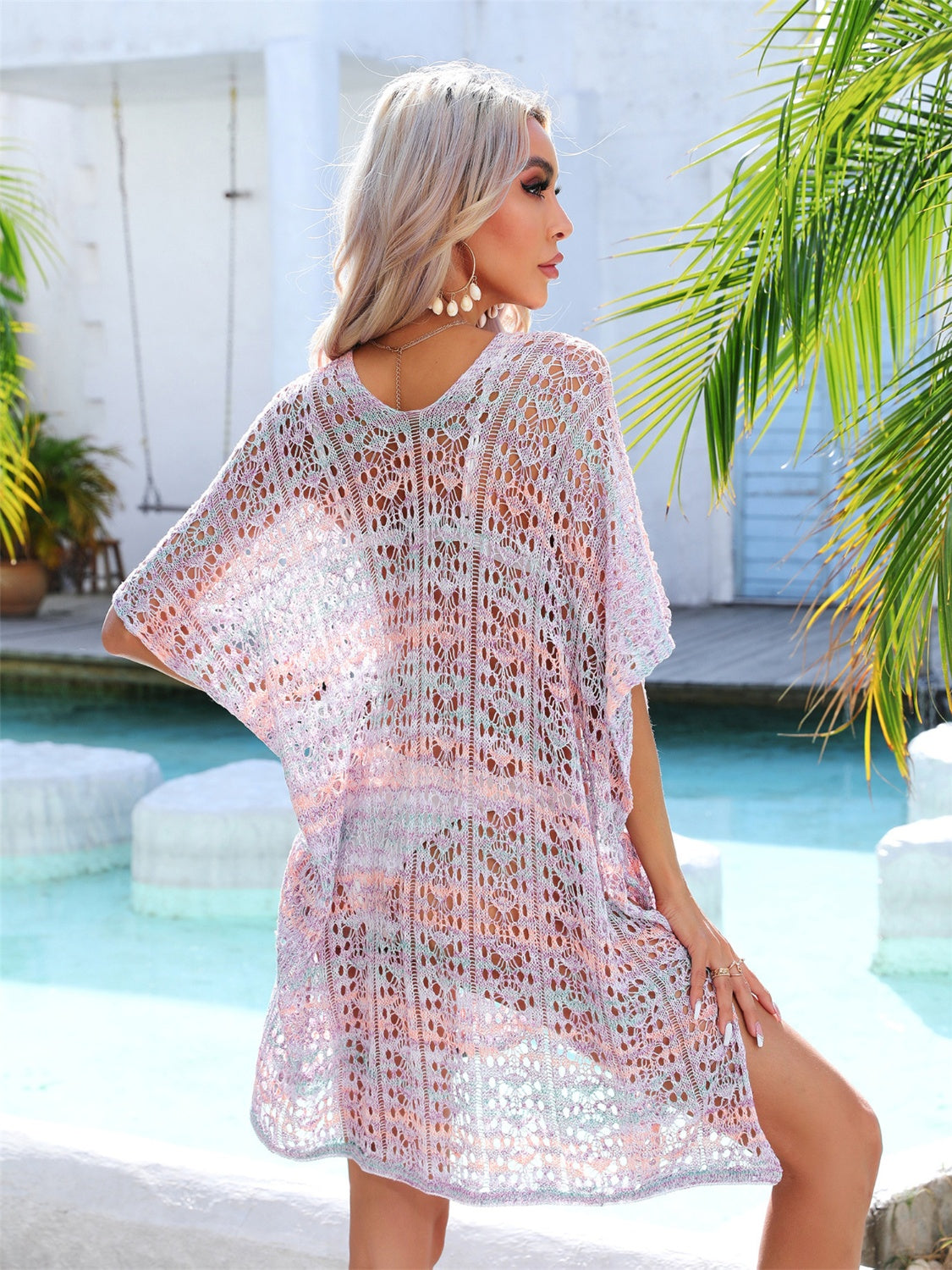 PREORDER- Slit Openwork V-Neck Cover Up