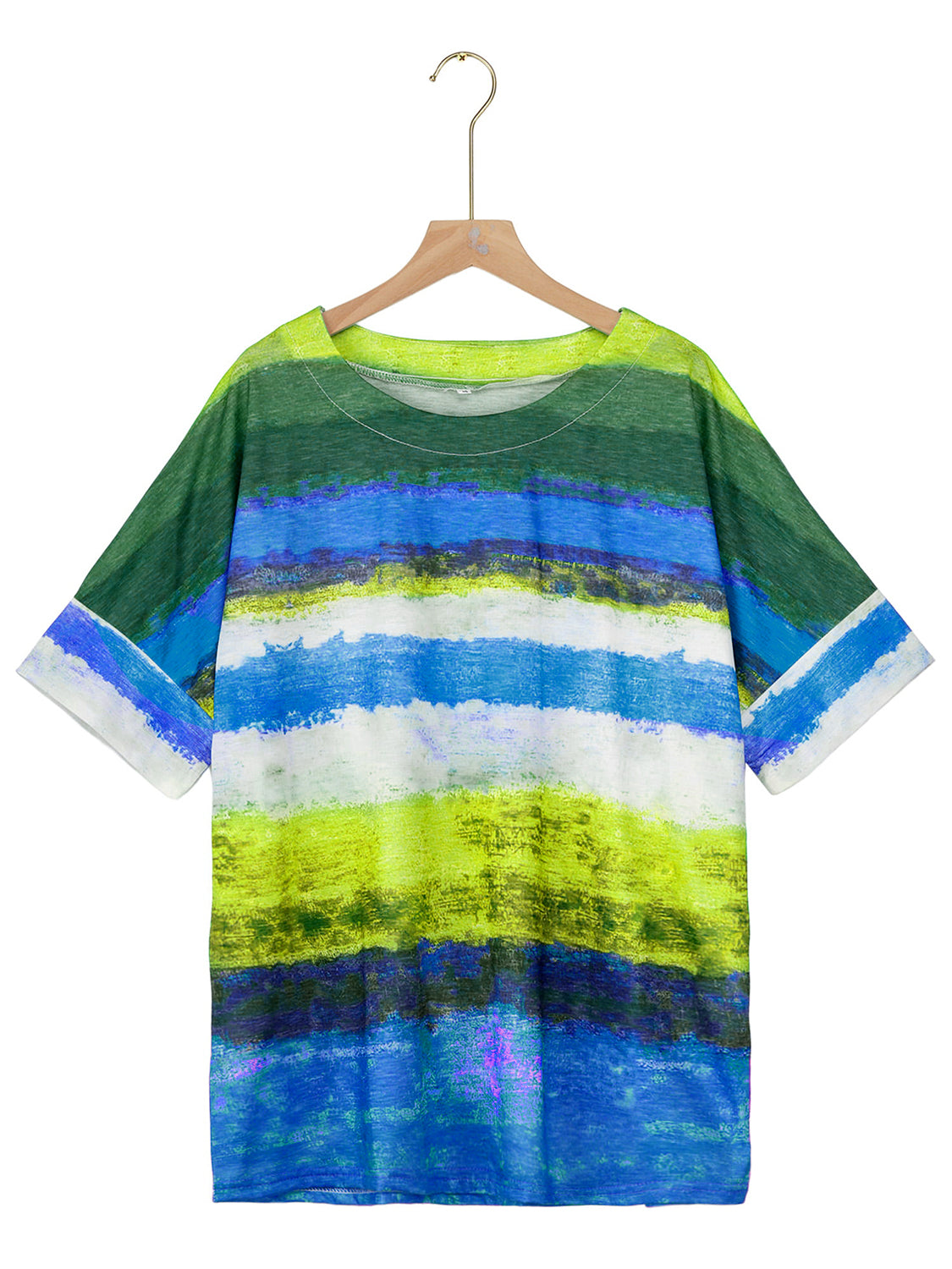 PREORDER- Full Size Color Block Round Neck Half Sleeve T-Shirt