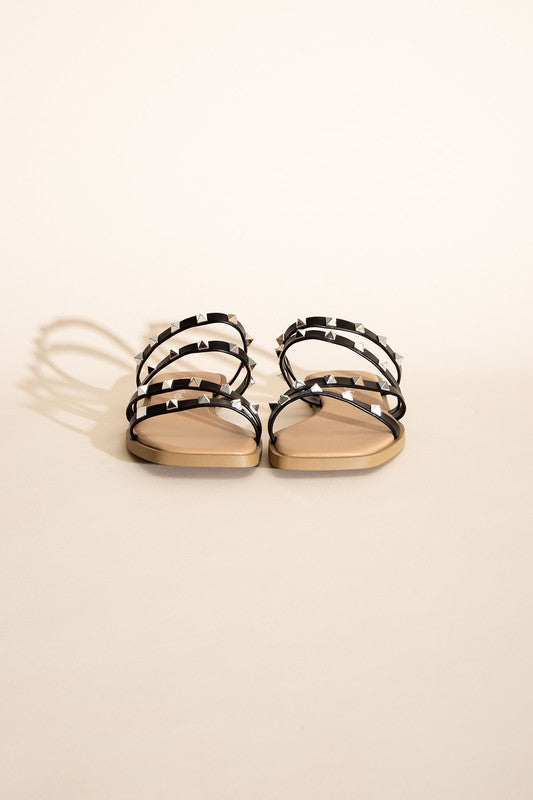 City Classified Studded Open Toe Slides