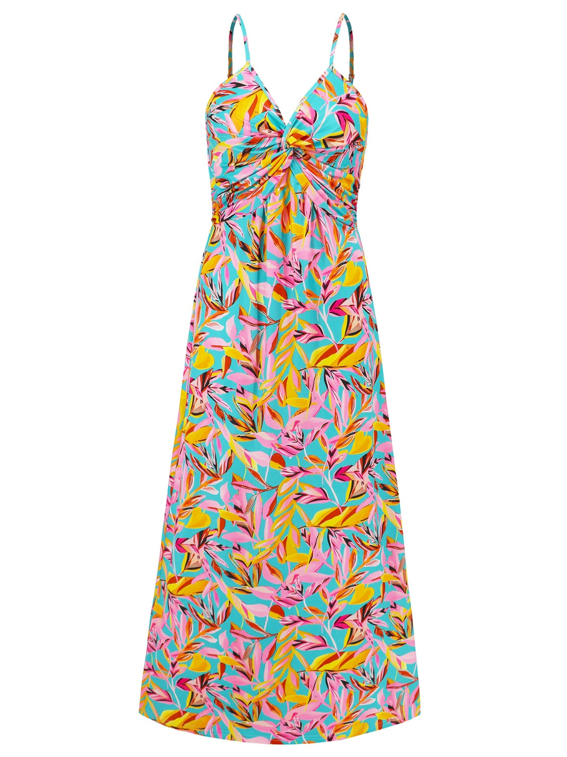 PREORDER- Twisted Printed V-Neck Cami Dress