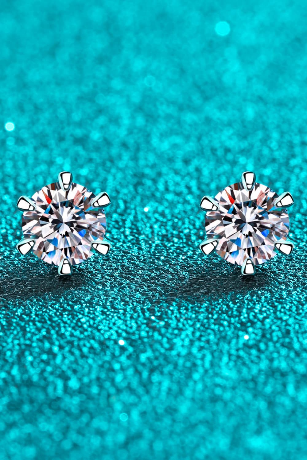 PREORDER- 1 Carat Moissanite Rhodium-Plated Stud Earrings