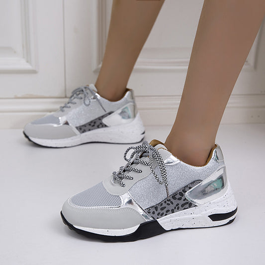 PREORDER- Lace-Up Round Toe Platform Sneakers